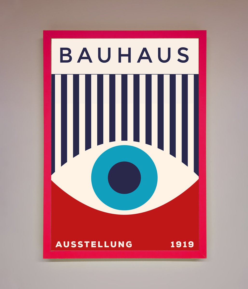 Bauhaus Red And Blue Eye Framed Wall Art-5