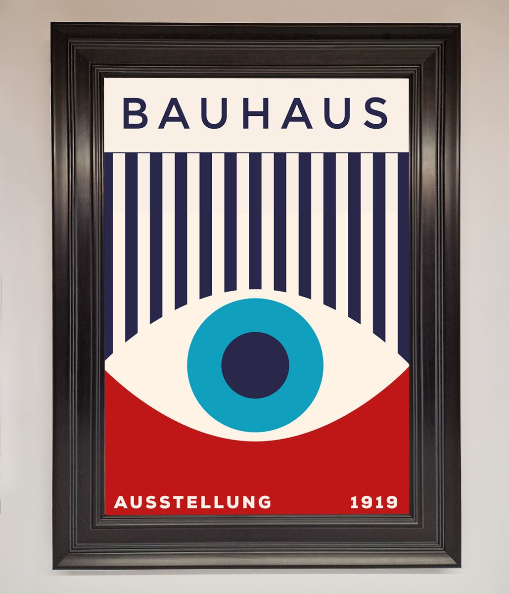 Bauhaus Red And Blue Eye Framed Wall Art-16