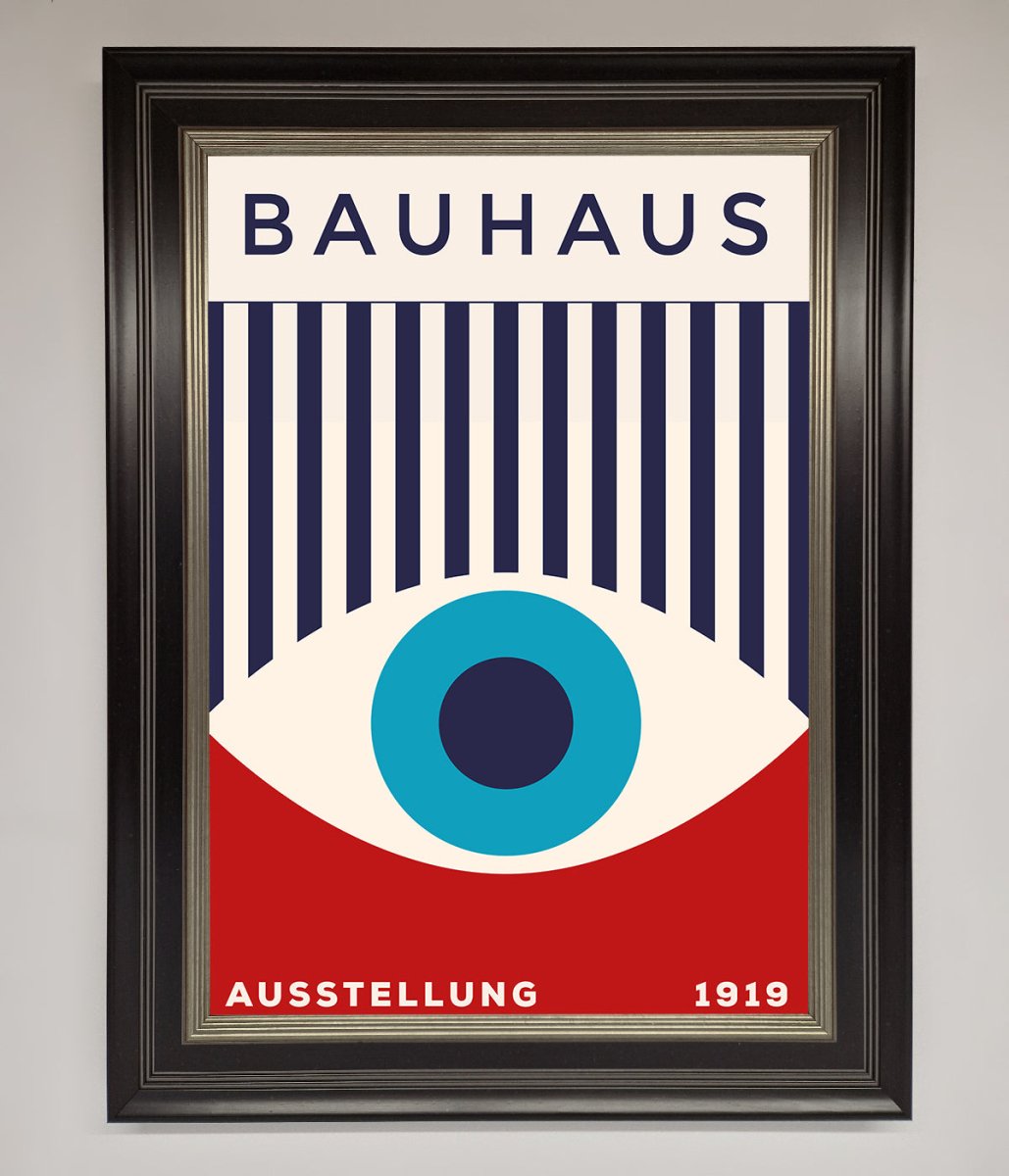 Bauhaus Red And Blue Eye Framed Wall Art-17