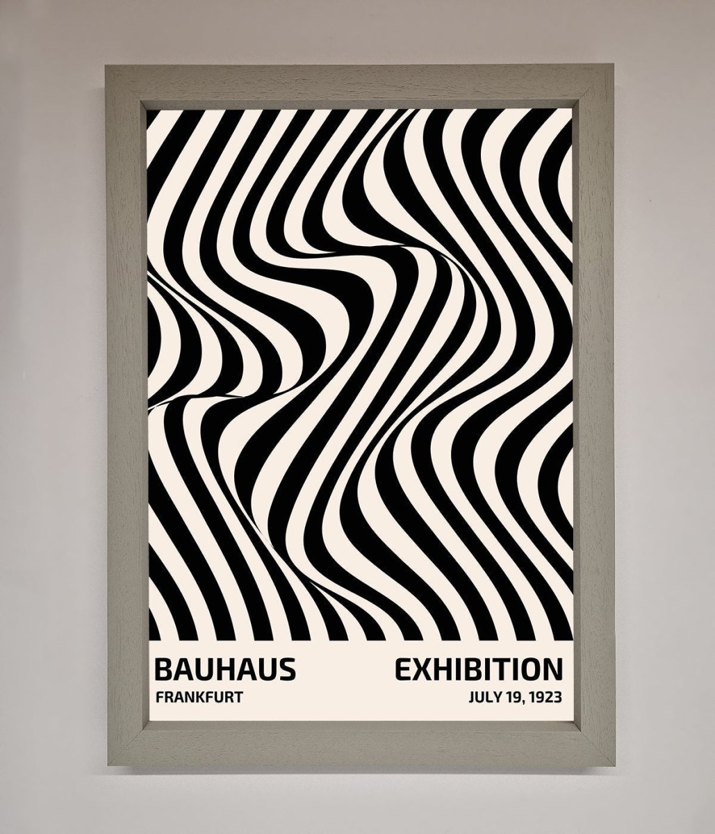 Bauhaus Wavy Black Lines Framed Poster-2
