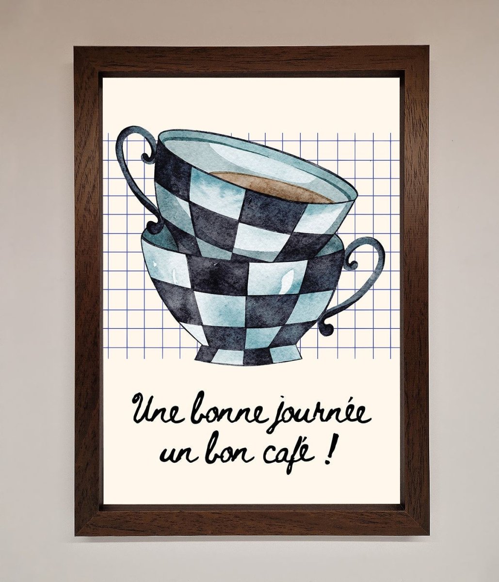 Blue Teacup Stack Kitchen Framed Wall Art-10