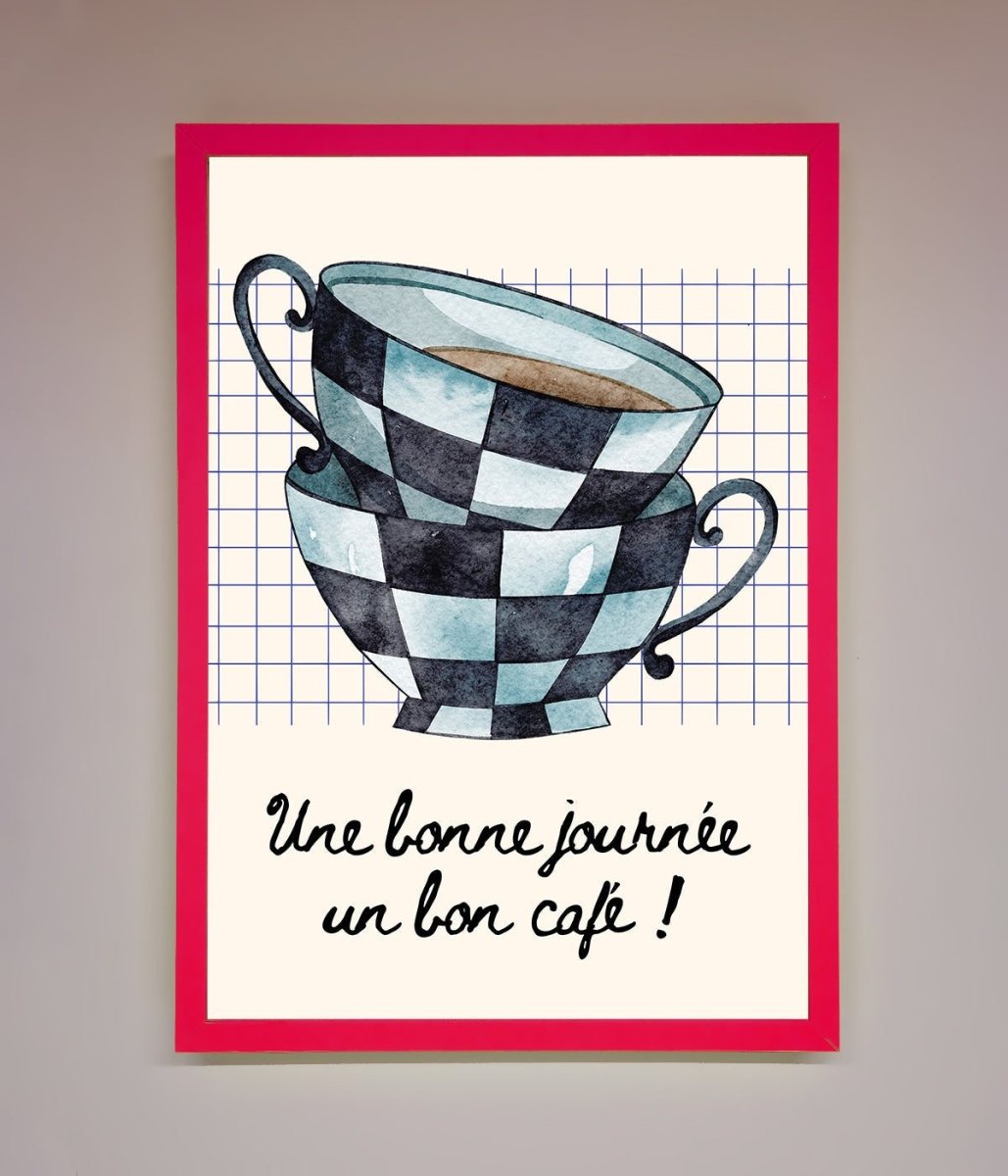 Blue Teacup Stack Kitchen Framed Wall Art-14