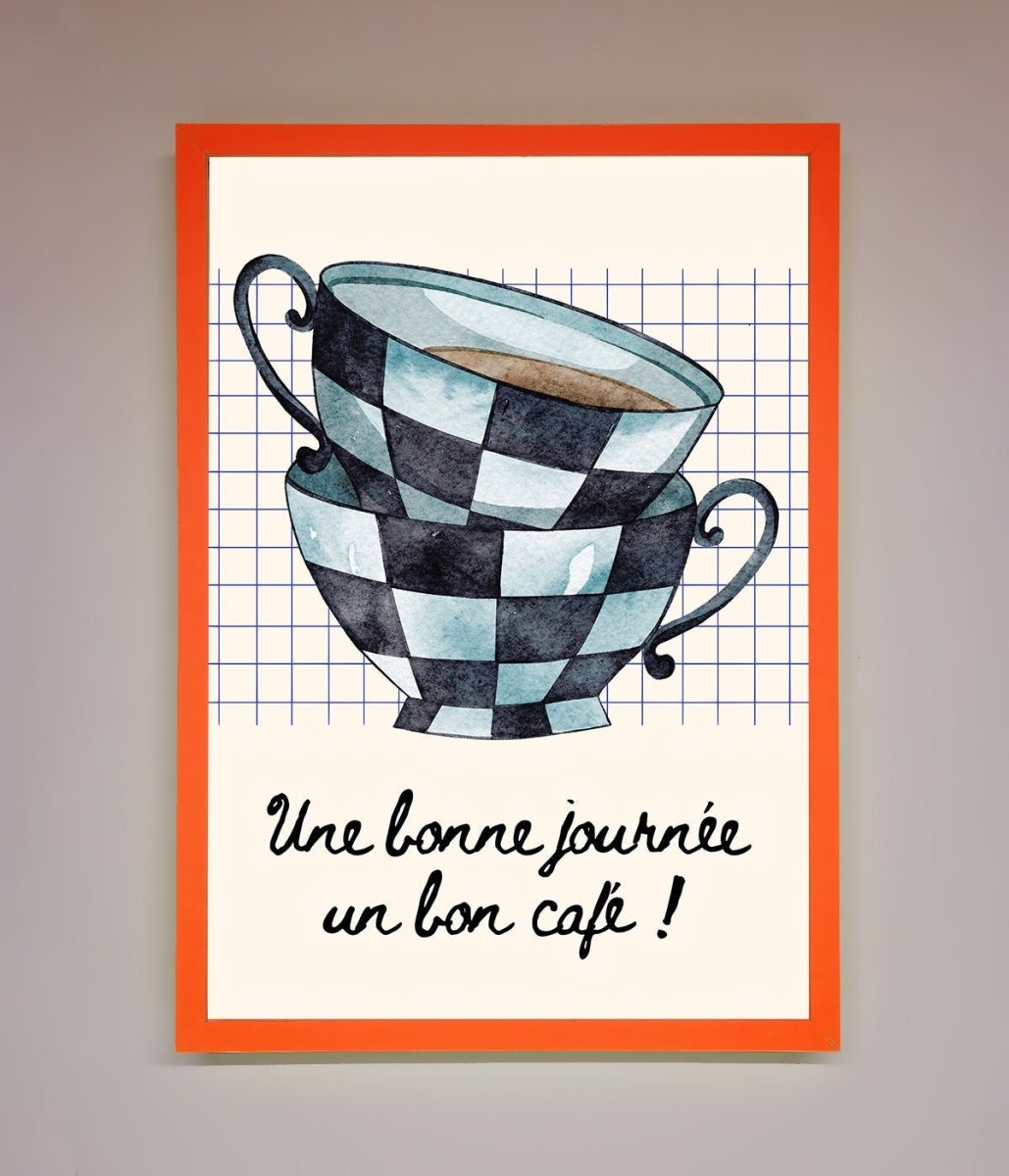 Blue Teacup Stack Kitchen Framed Wall Art-11