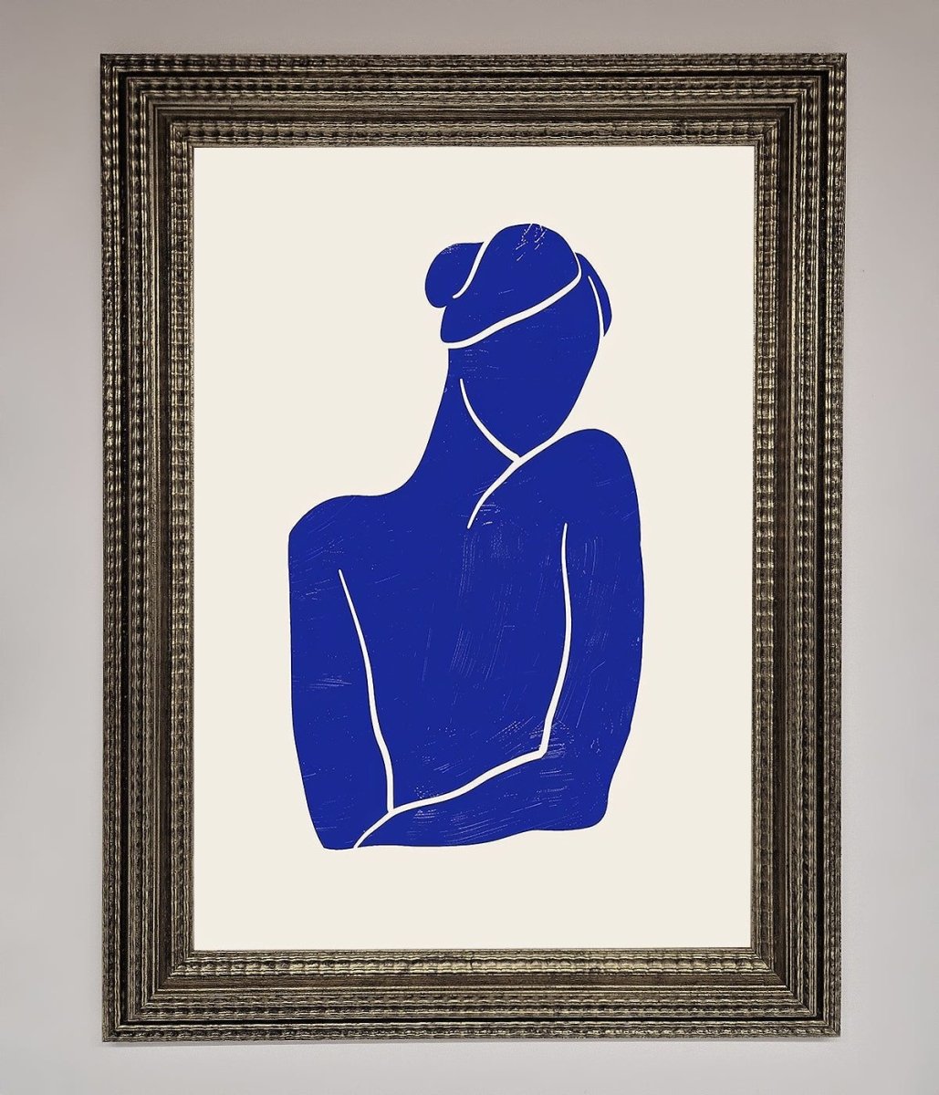 Blue Woman Matisse Style Framed Poster-16