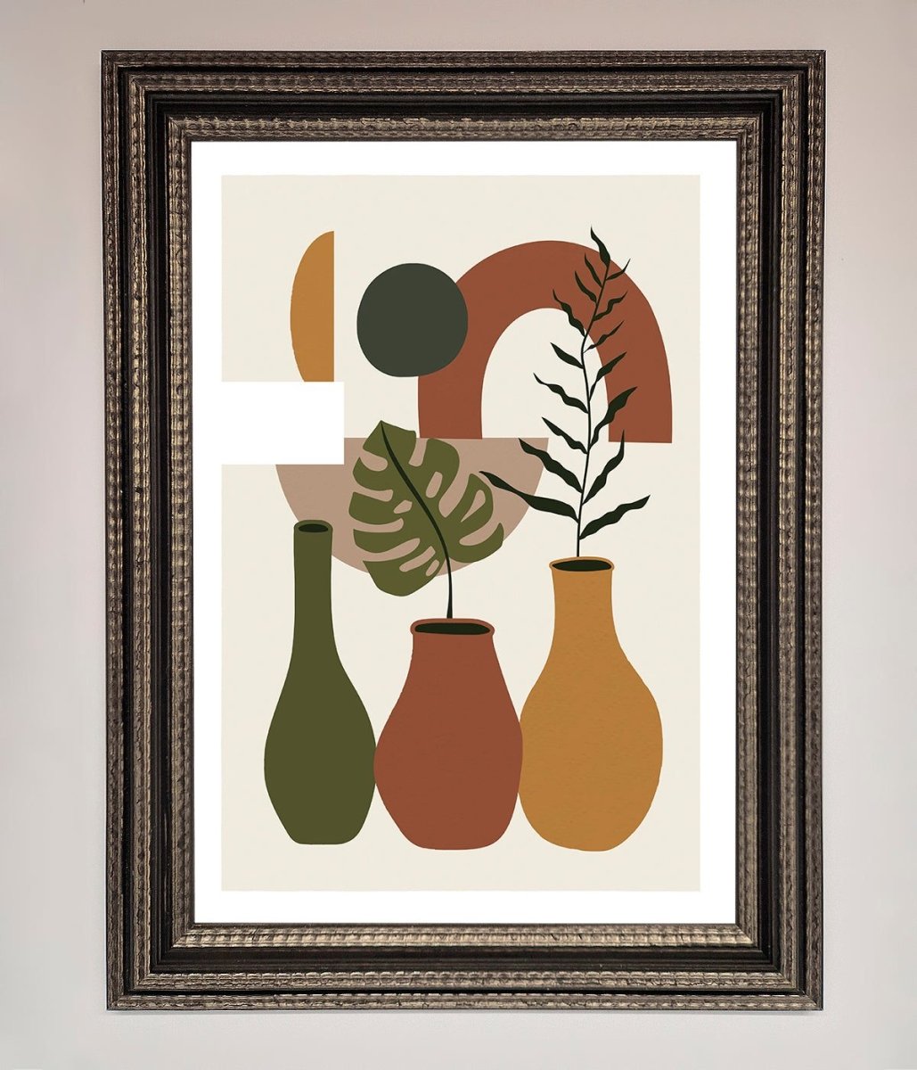 Bohemian Modern Vases And Plant Framed Poster-17