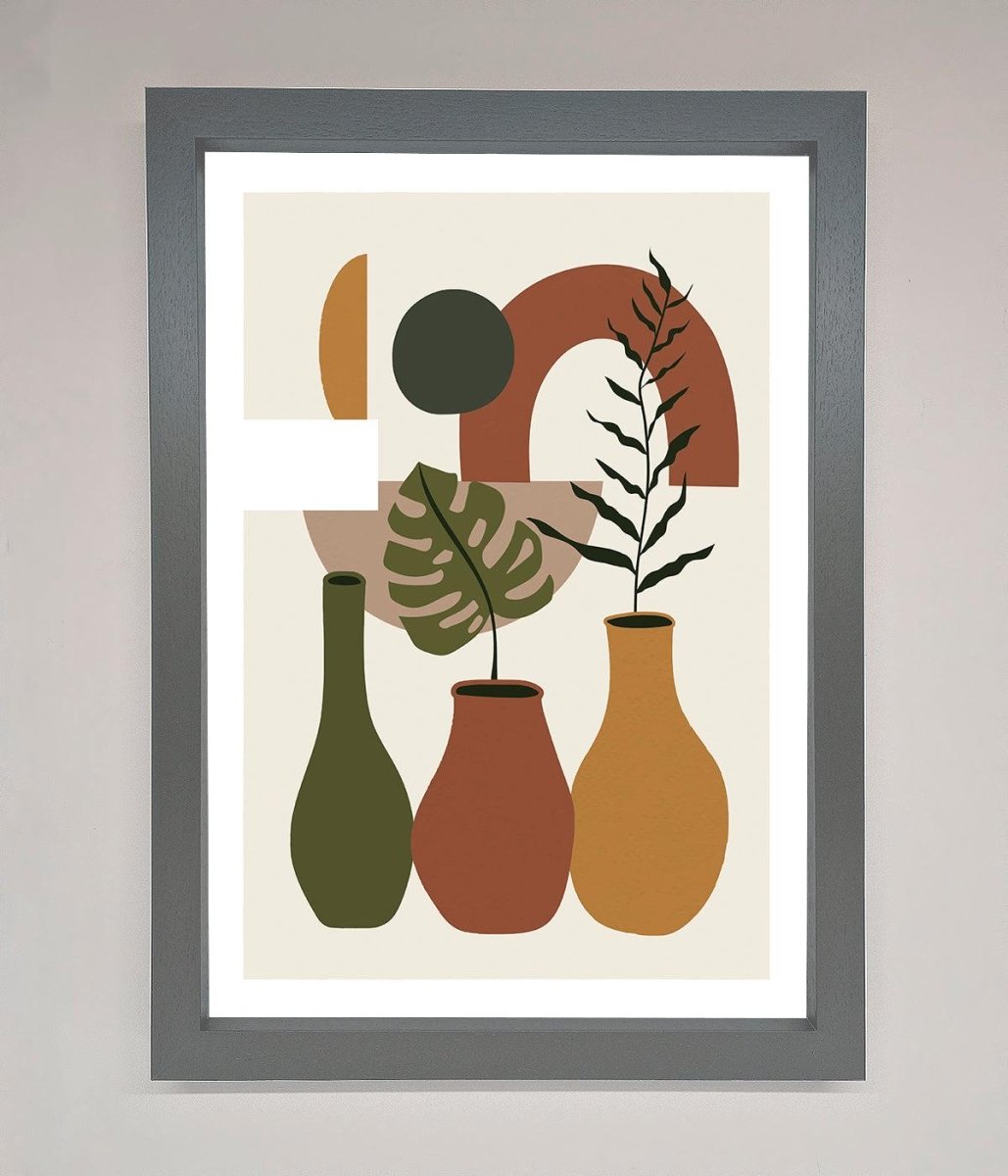 Bohemian Modern Vases And Plant Framed Poster-4