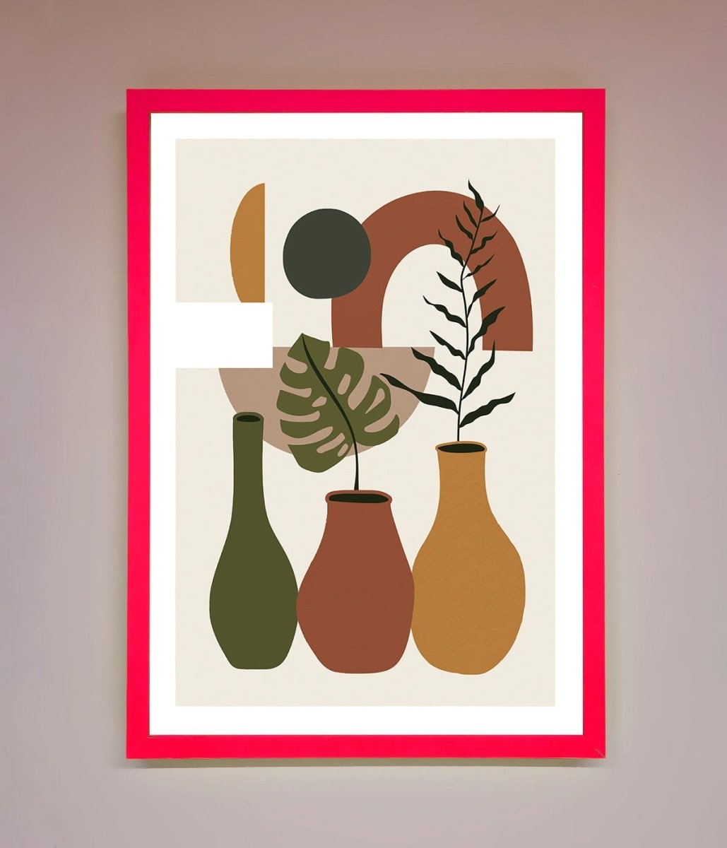 Bohemian Modern Vases And Plant Framed Poster-13