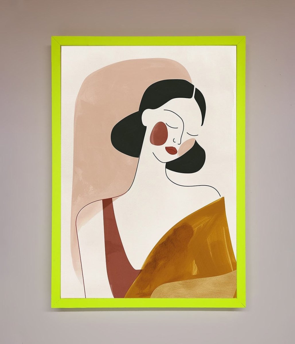 Browns Line Drawing Woman Framed Print-12