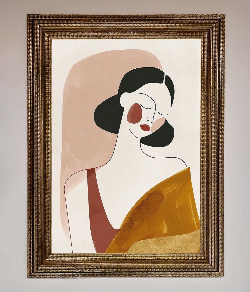 Browns Line Drawing Woman Framed Print-15