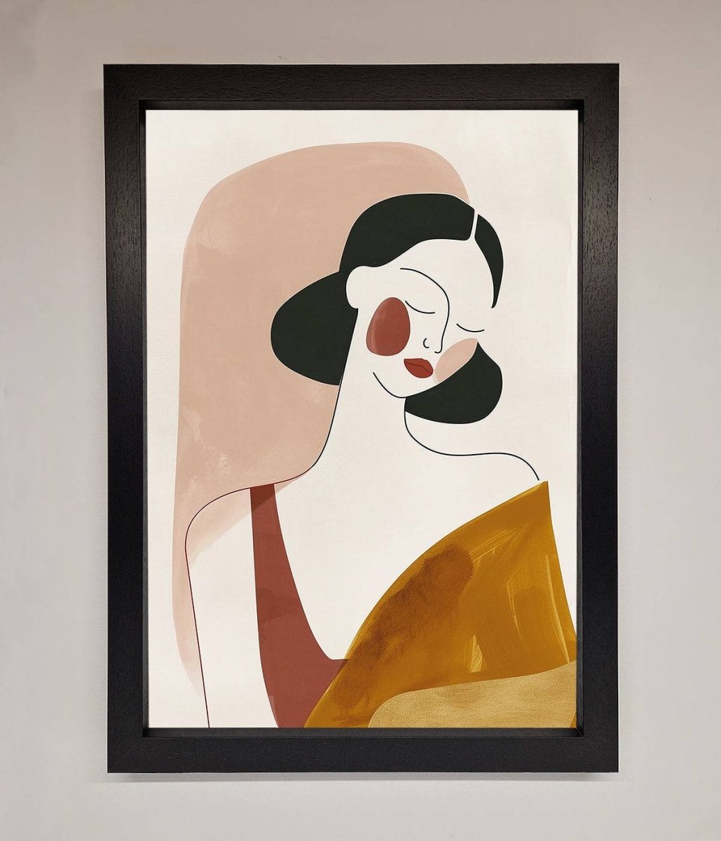 Browns Line Drawing Woman Framed Print-1