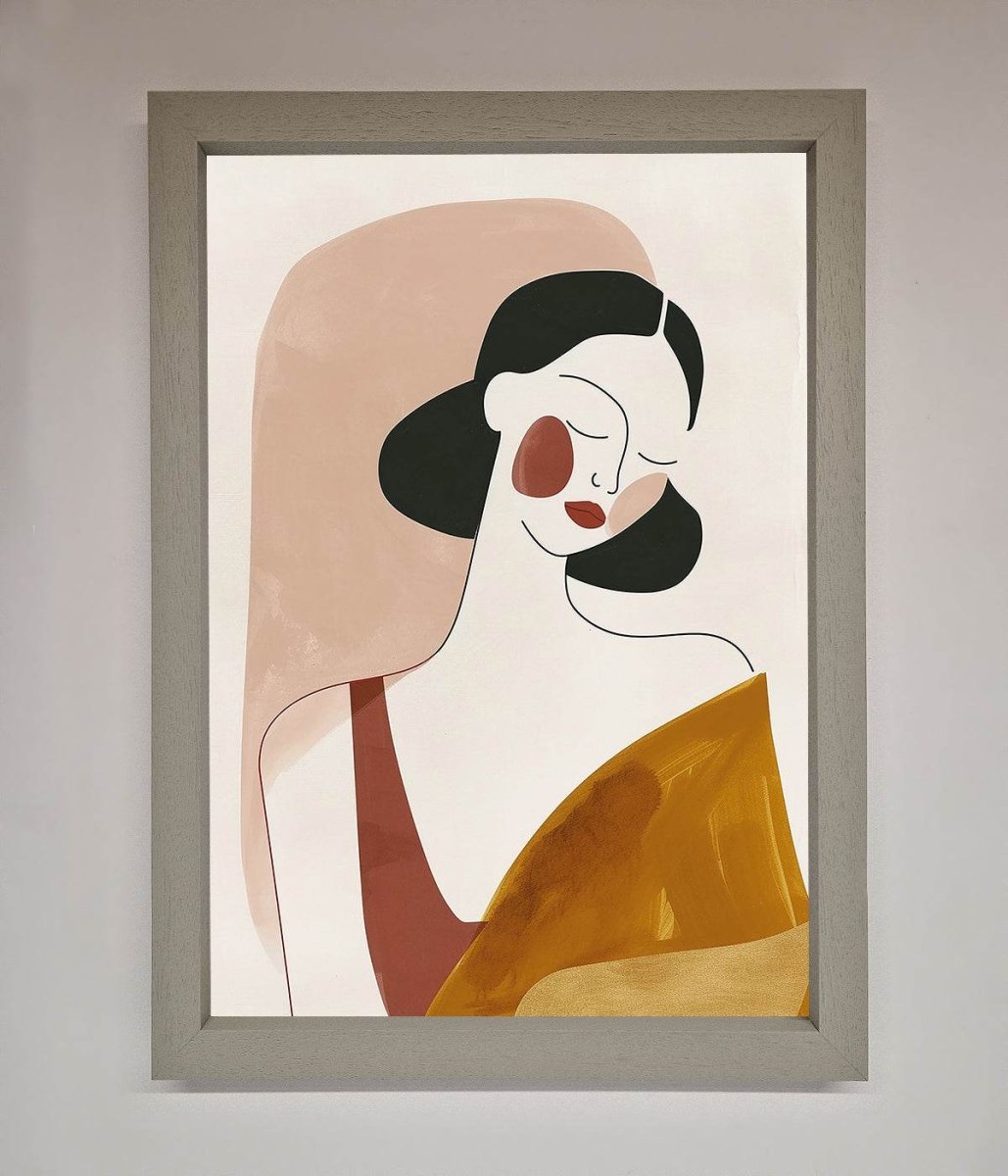 Browns Line Drawing Woman Framed Print-3