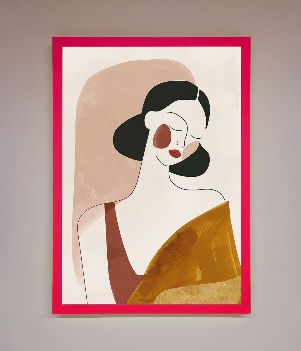 Browns Line Drawing Woman Framed Print-13