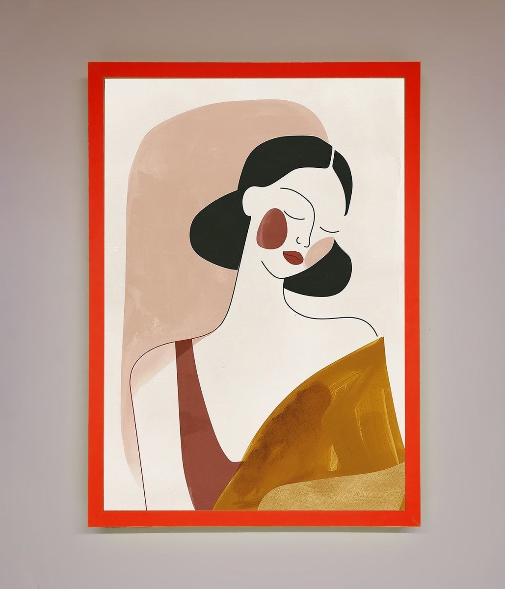Browns Line Drawing Woman Framed Print-14