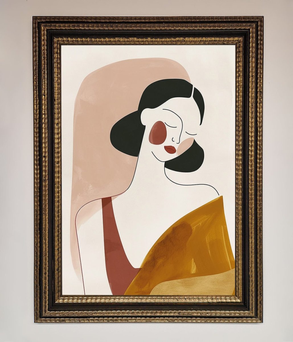 Browns Line Drawing Woman Framed Print-18