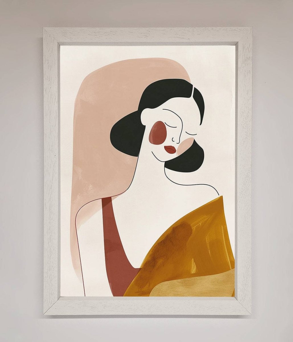 Browns Line Drawing Woman Framed Print-2