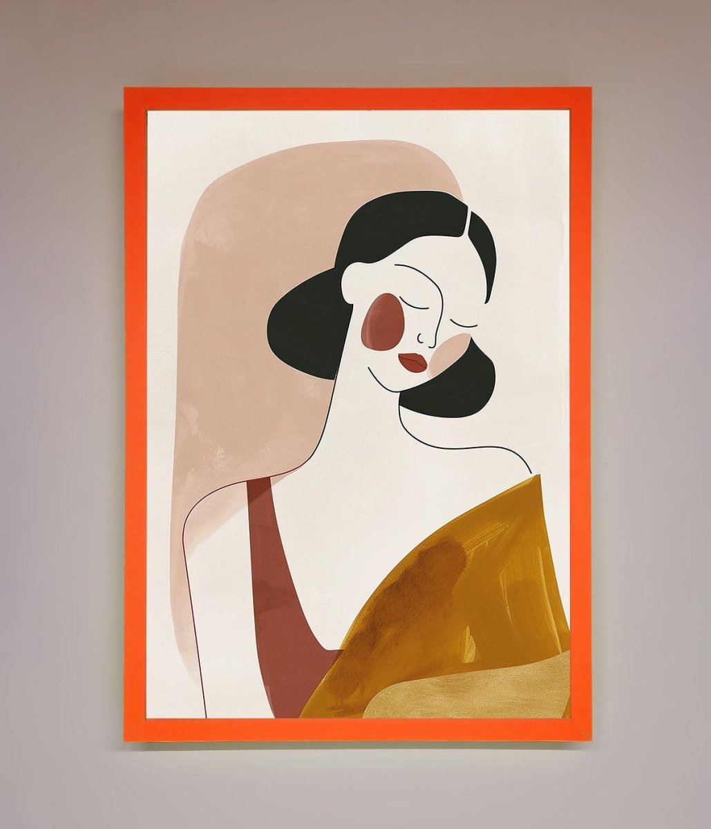 Browns Line Drawing Woman Framed Print-10