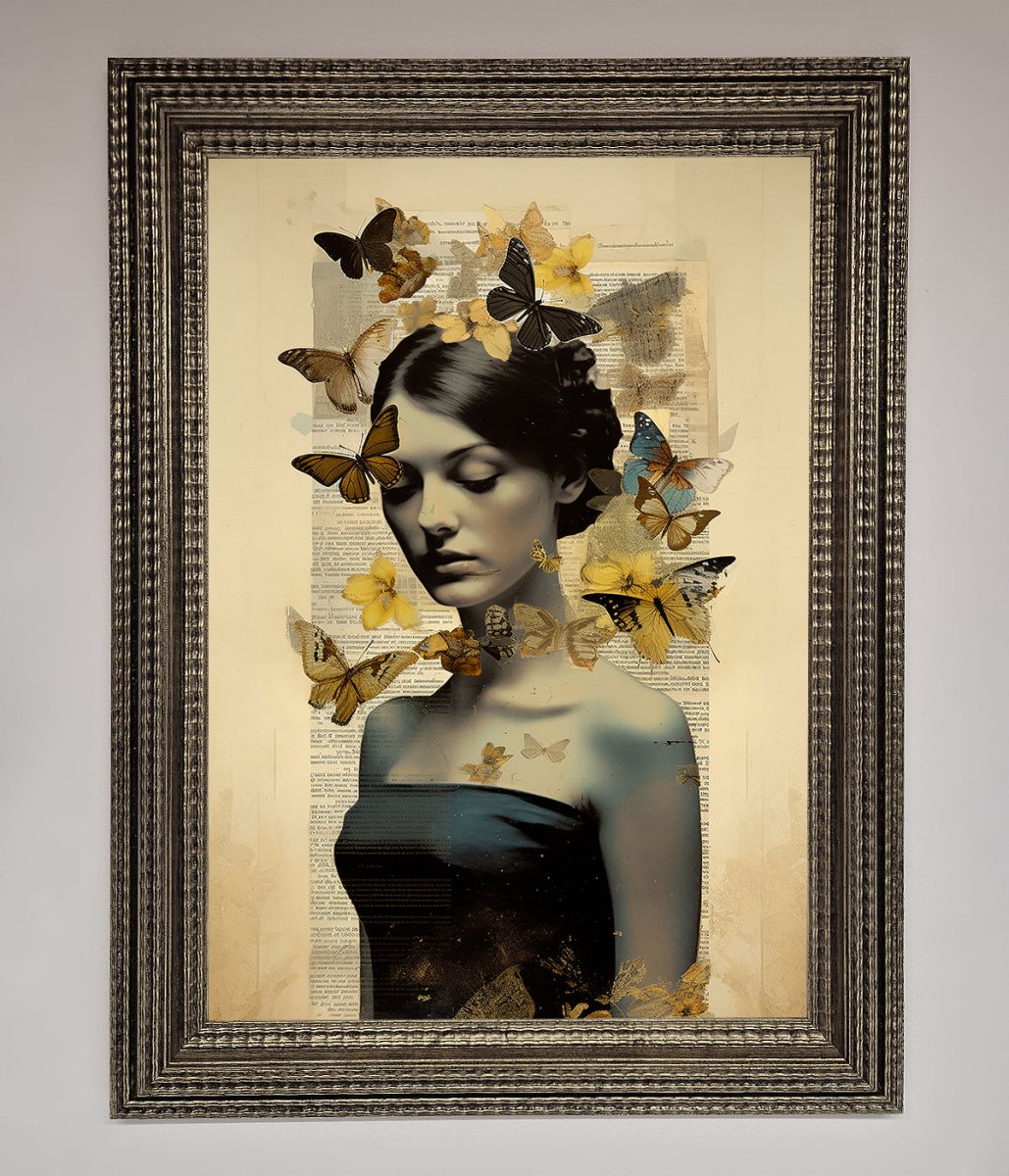 Butterfly Book Woman Framed Poster-11