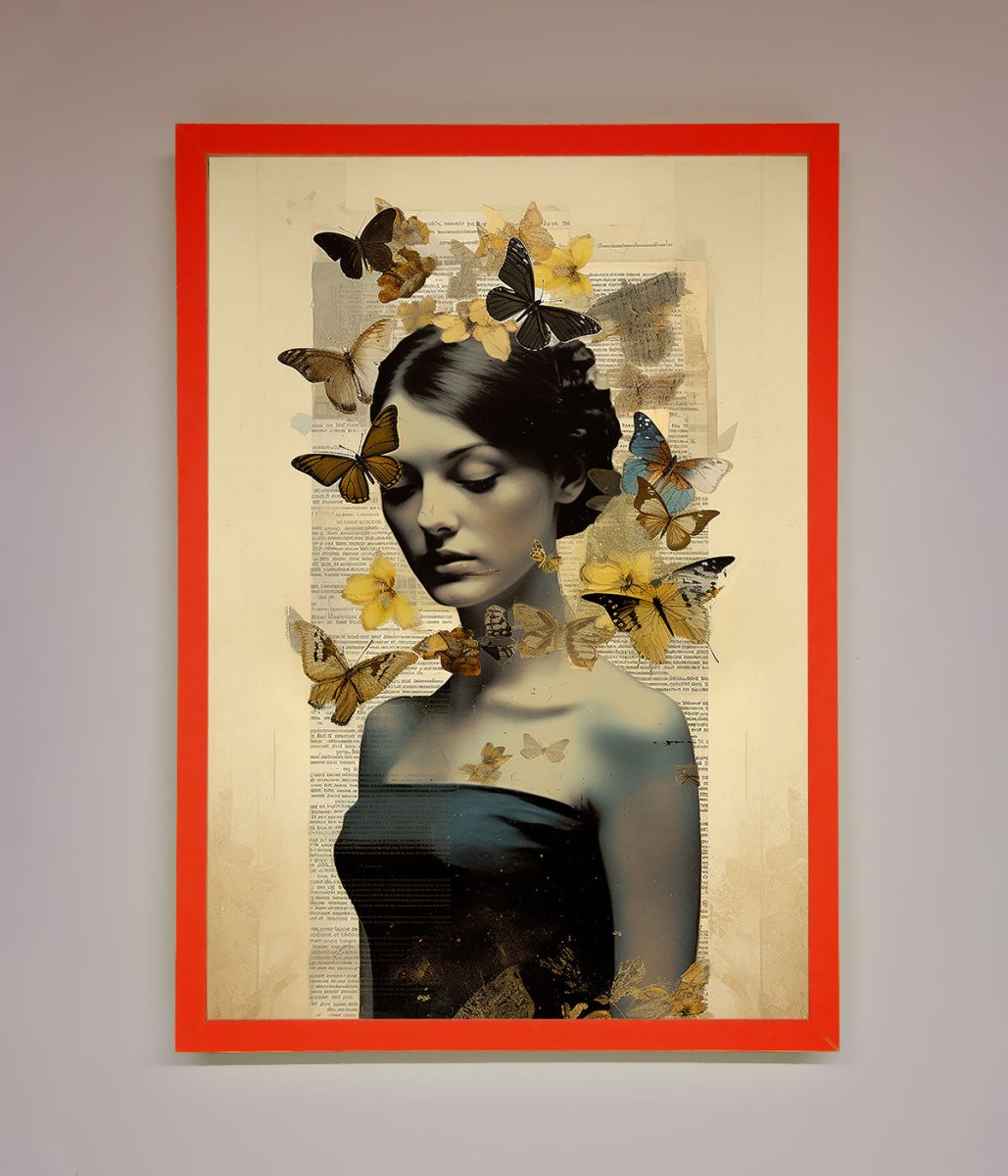 Butterfly Book Woman Framed Poster-7