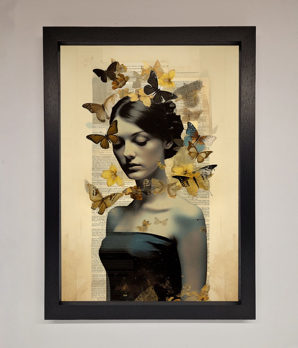 Butterfly Book Woman Framed Poster-1