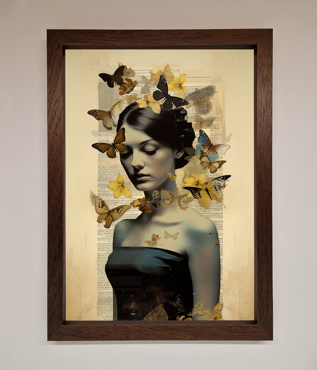 Butterfly Book Woman Framed Poster-0
