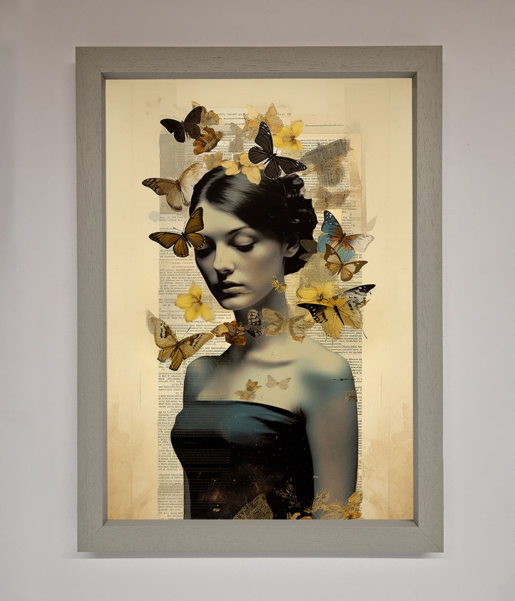 Butterfly Book Woman Framed Poster-3