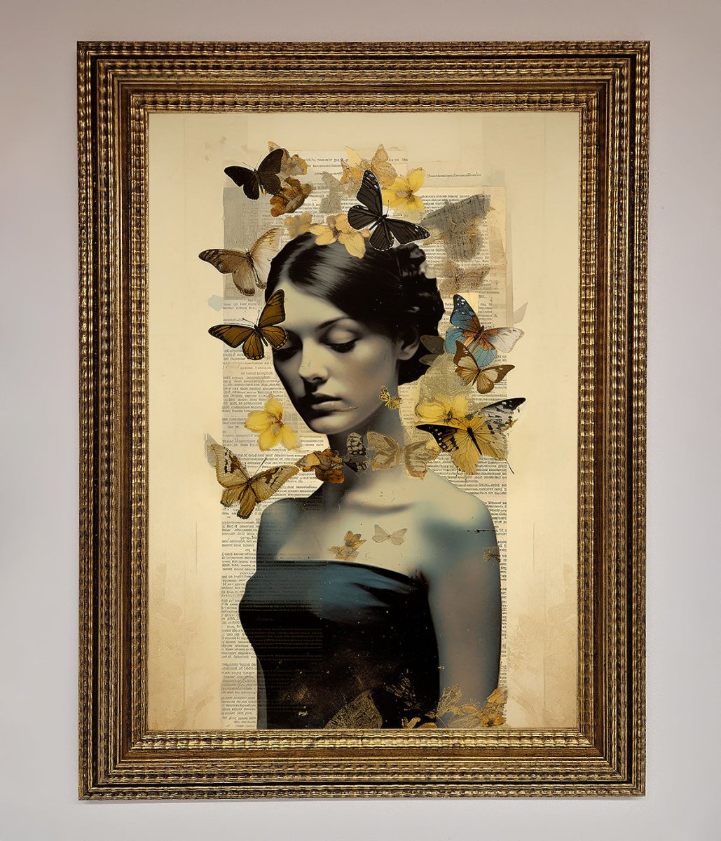 Butterfly Book Woman Framed Poster-10