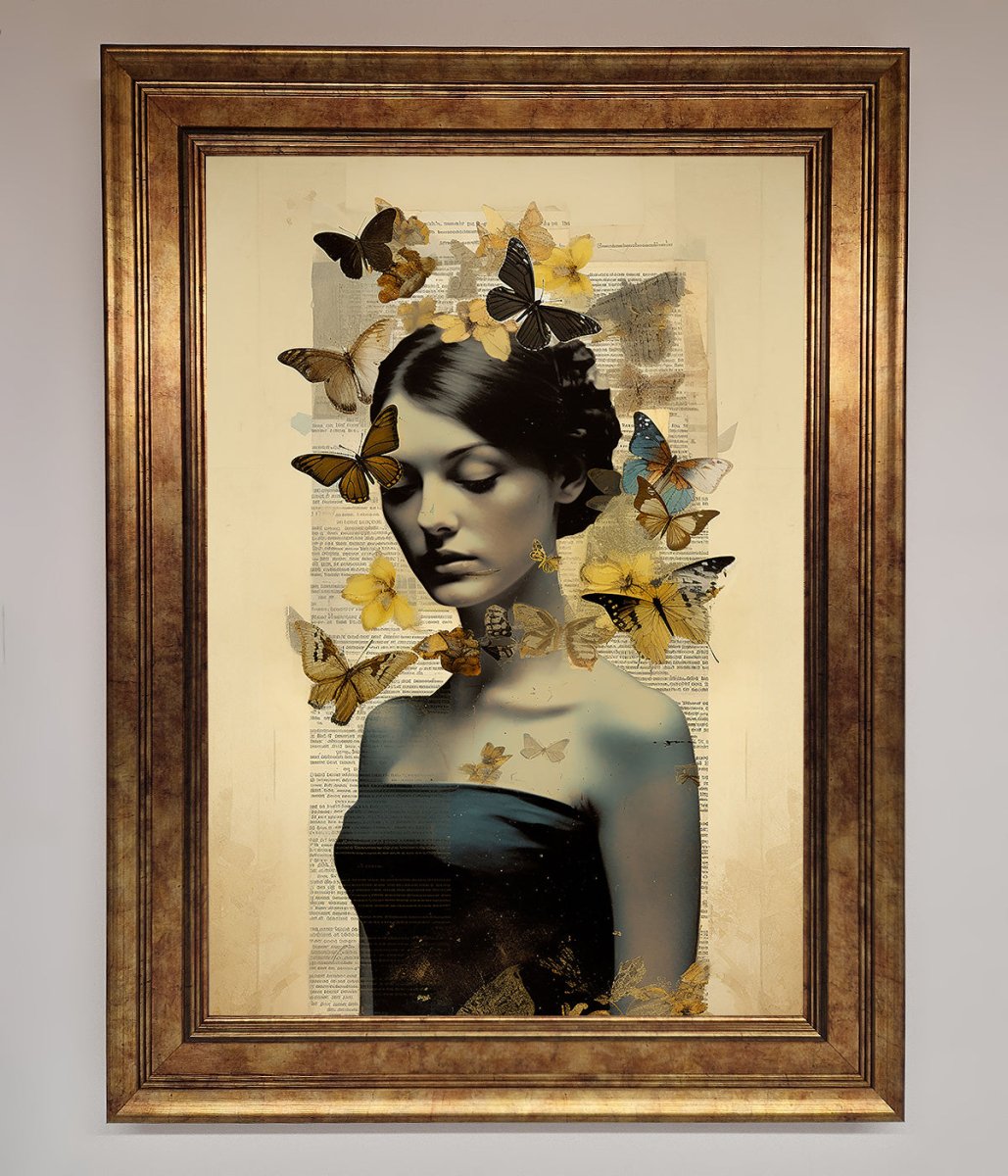 Butterfly Book Woman Framed Poster-13