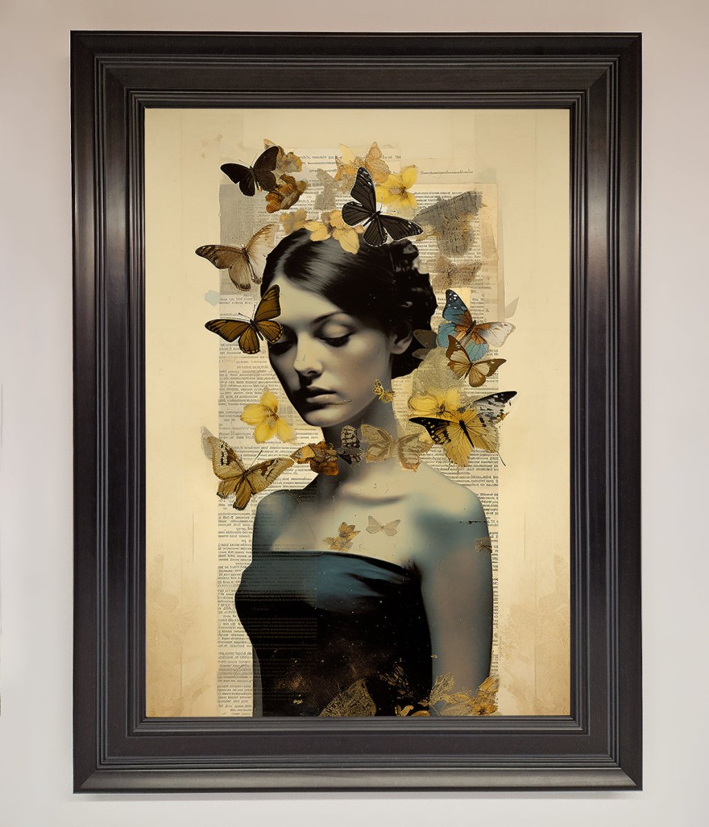 Butterfly Book Woman Framed Poster-16