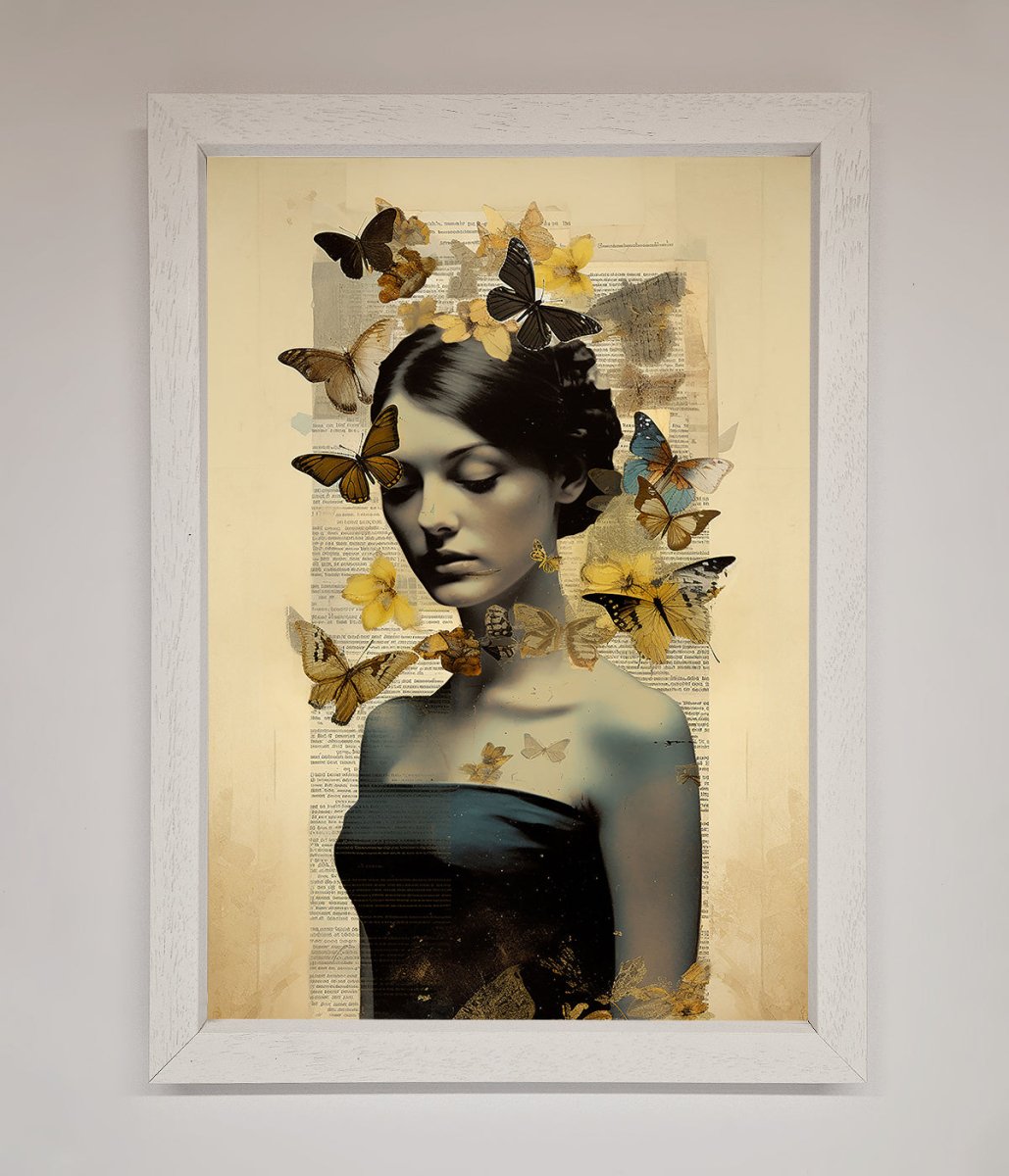 Butterfly Book Woman Framed Poster-2