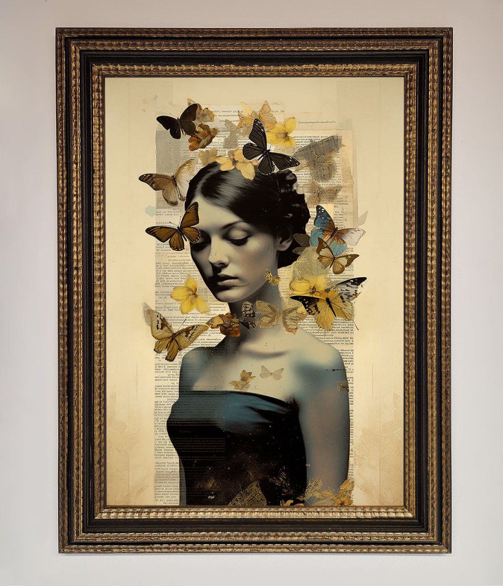 Butterfly Book Woman Framed Poster-12