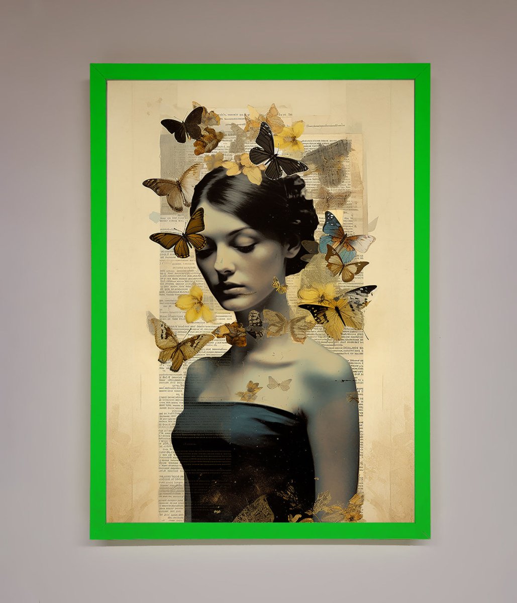 Butterfly Book Woman Framed Poster-9