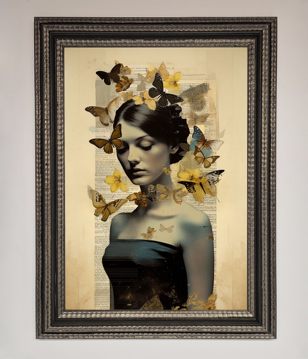 Butterfly Book Woman Framed Poster-14