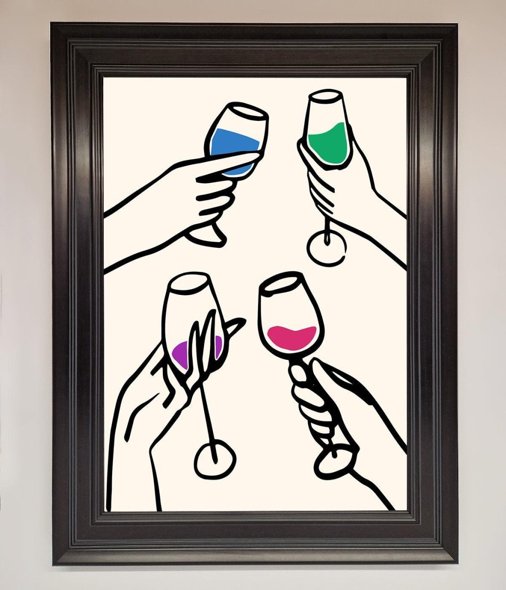 Cheers Wine Glasses Framed Wall Art-6