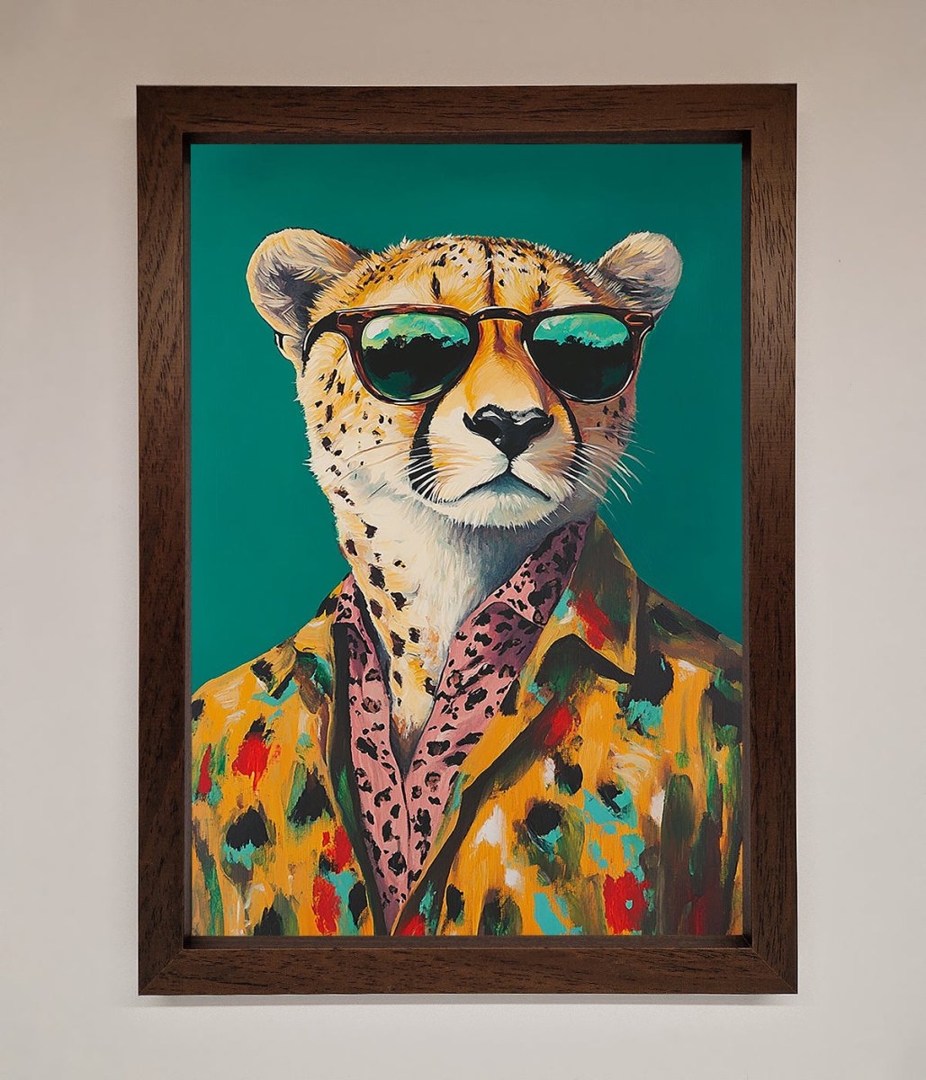 Cheetah With Sunglasses Framed Print-4