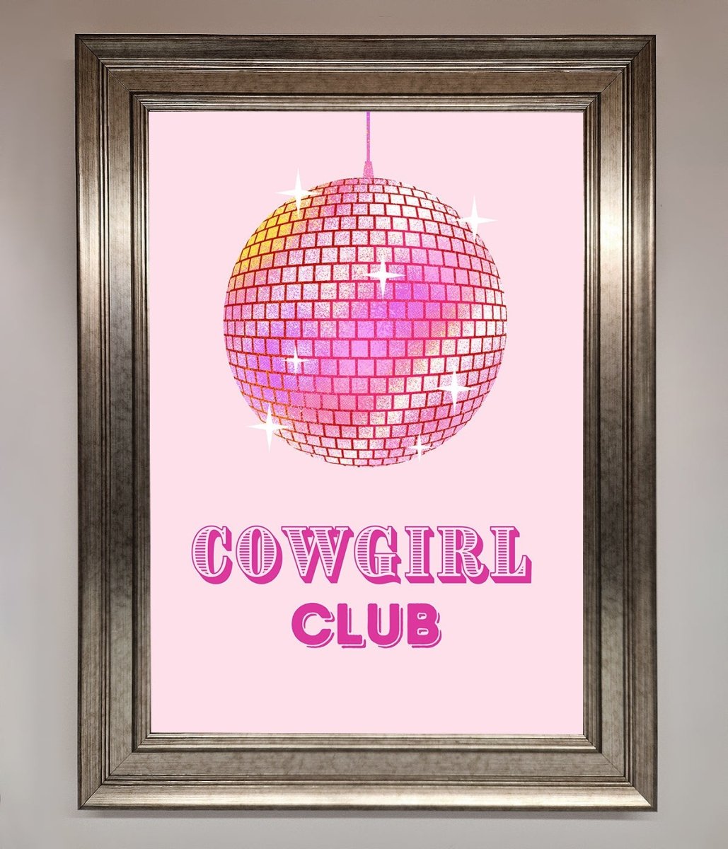 Cowgirl Club Disco Ball Framed Print-5