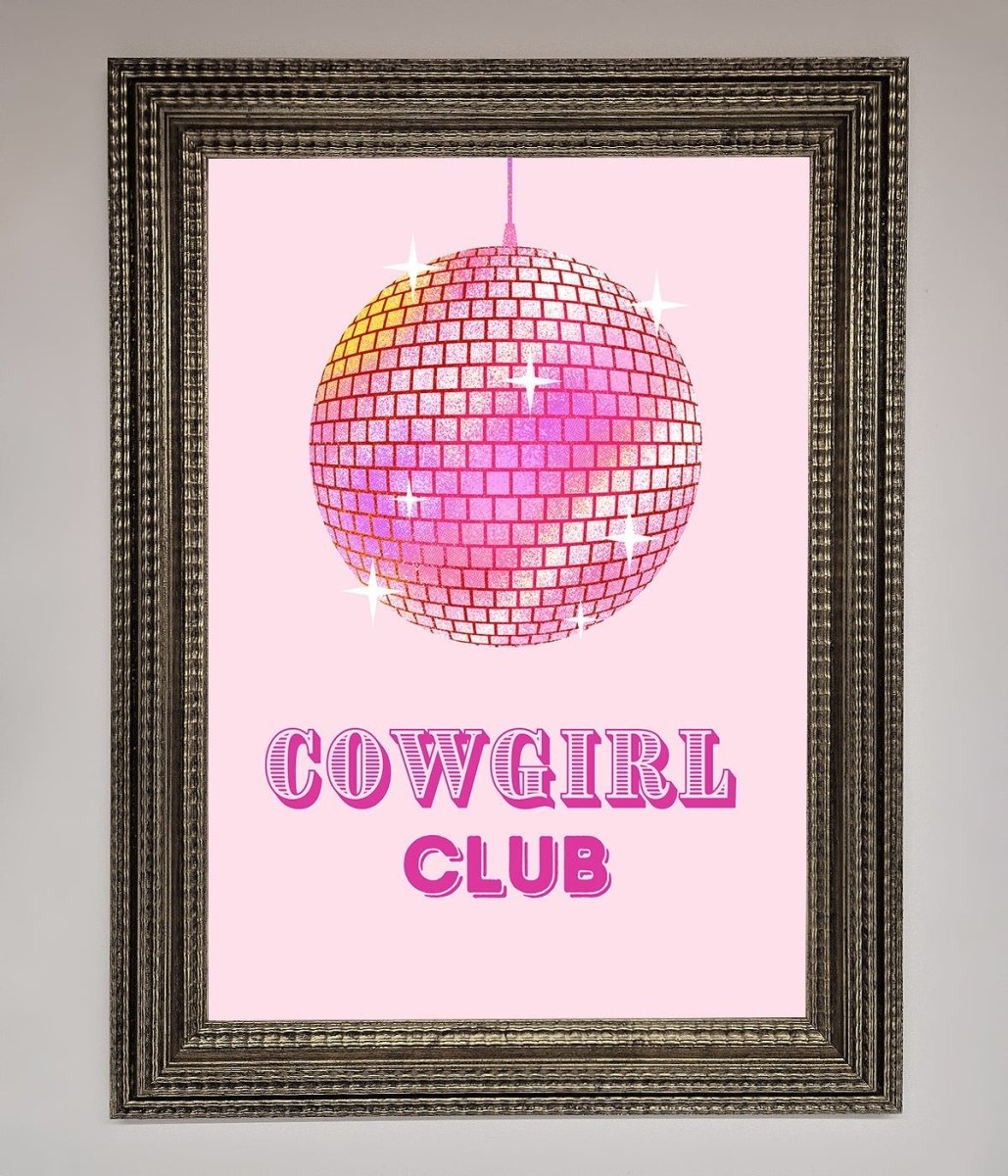 Cowgirl Club Disco Ball Framed Print-16