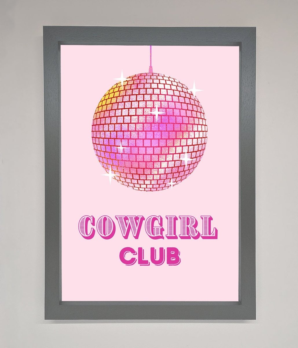Cowgirl Club Disco Ball Framed Print-4
