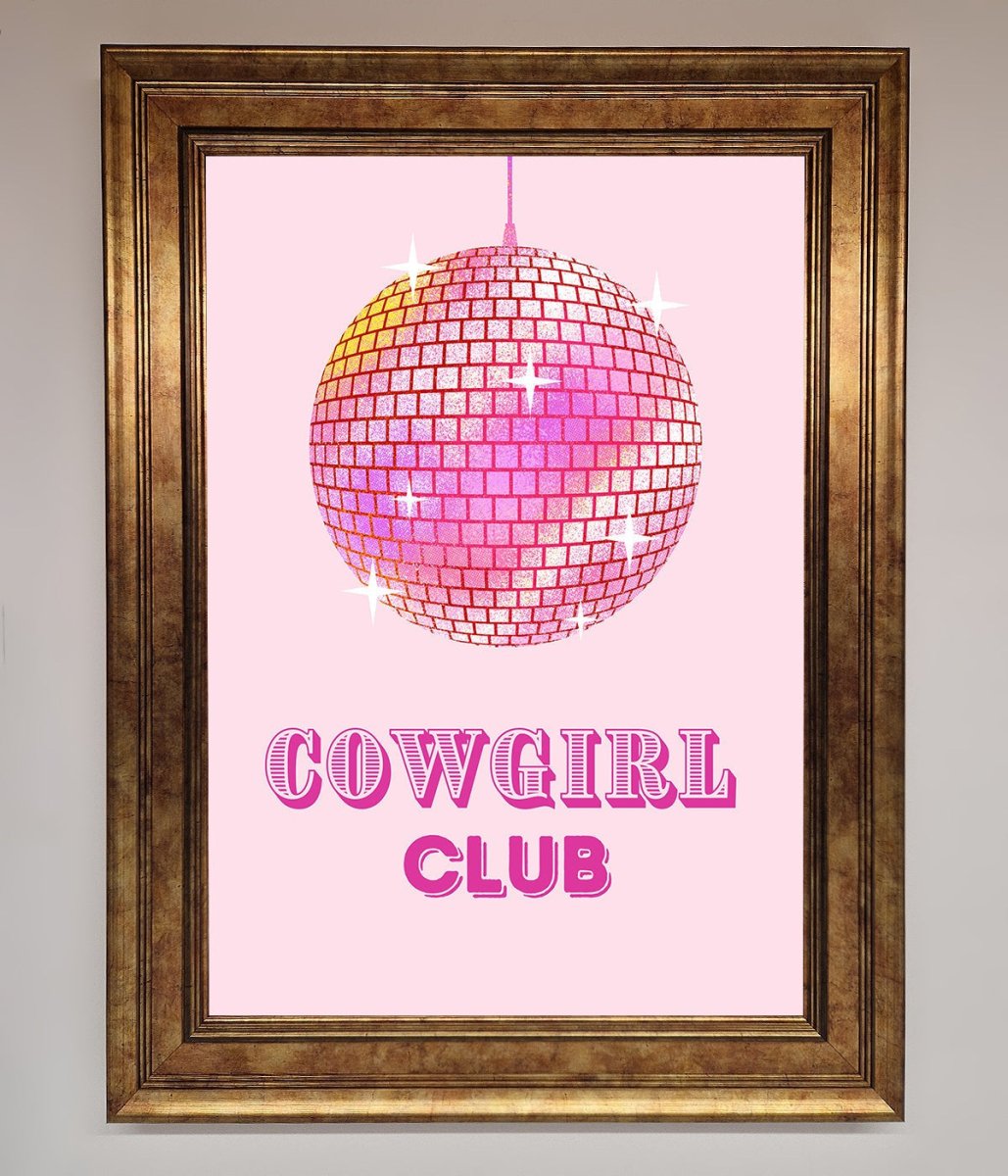 Cowgirl Club Disco Ball Framed Print-7