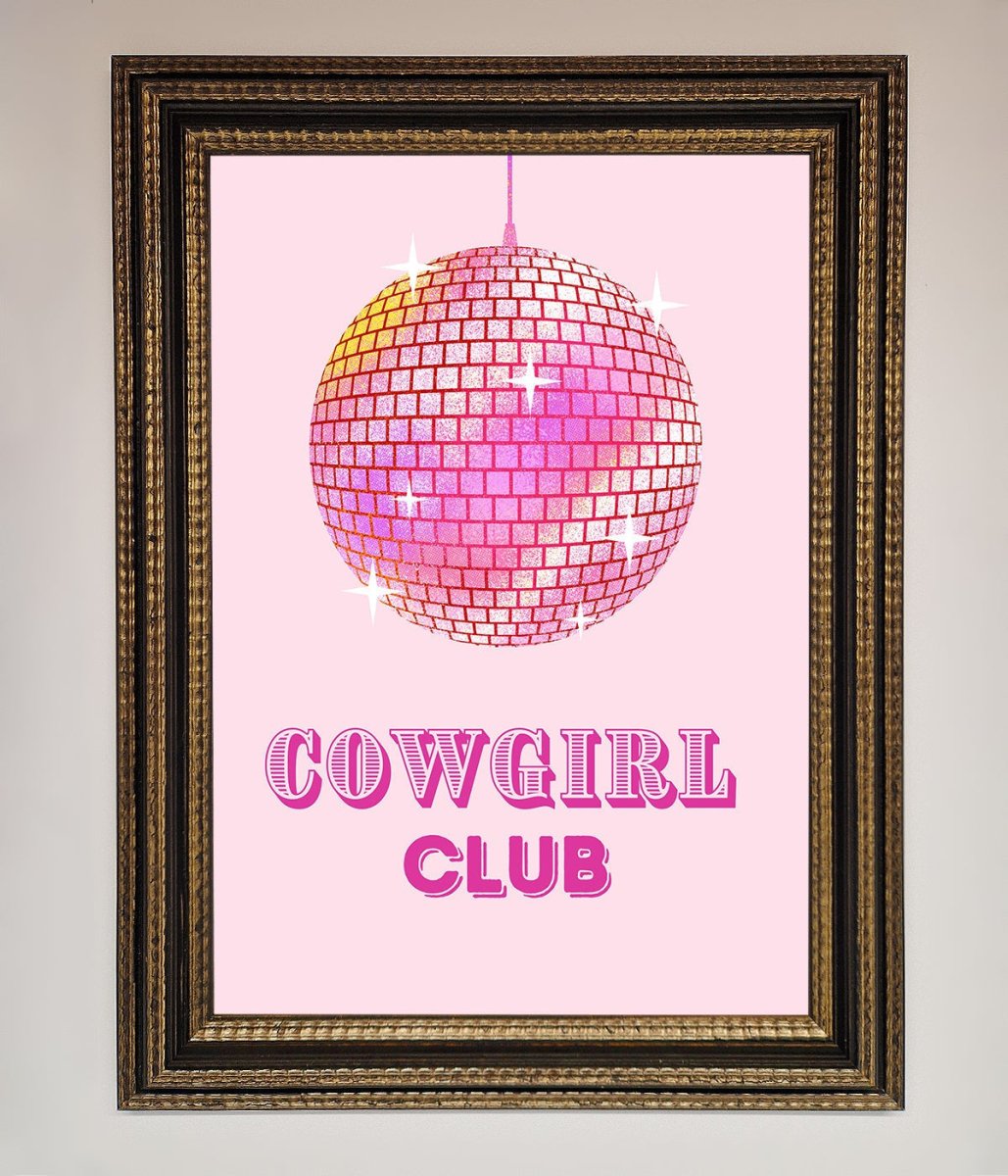 Cowgirl Club Disco Ball Framed Print-18