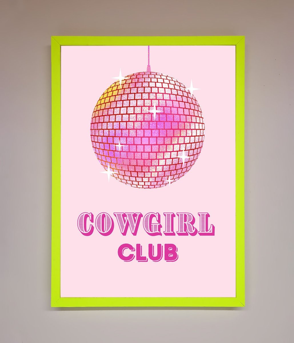 Cowgirl Club Disco Ball Framed Print-13