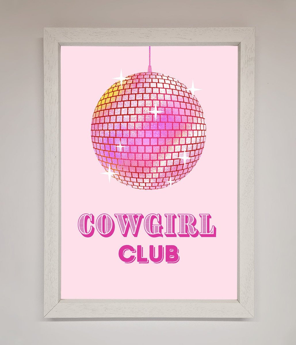 Cowgirl Club Disco Ball Framed Print-2
