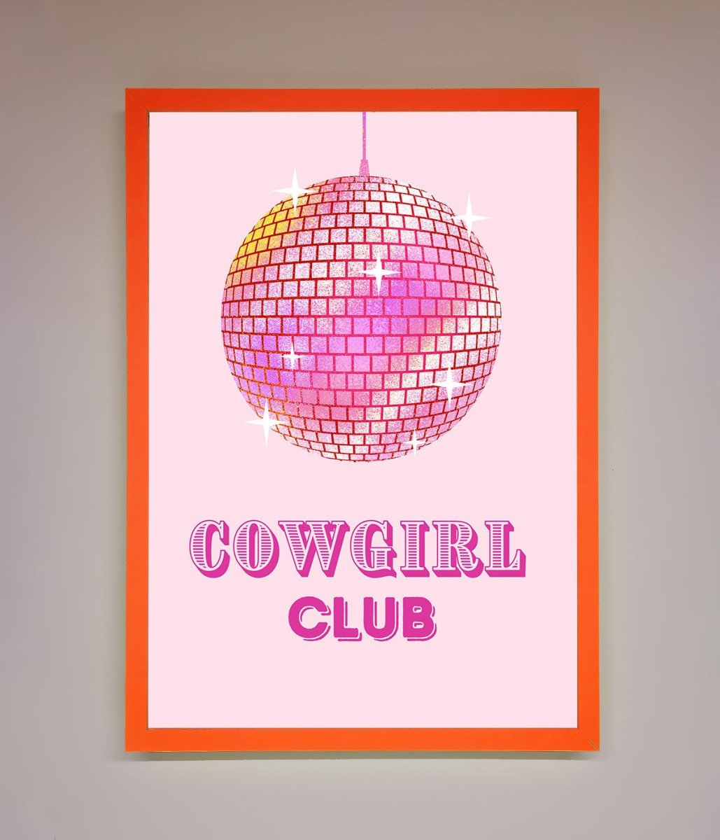 Cowgirl Club Disco Ball Framed Print-11