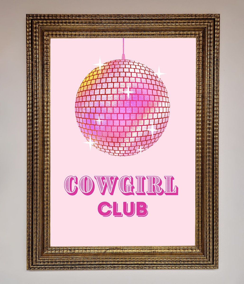 Cowgirl Club Disco Ball Framed Print-15