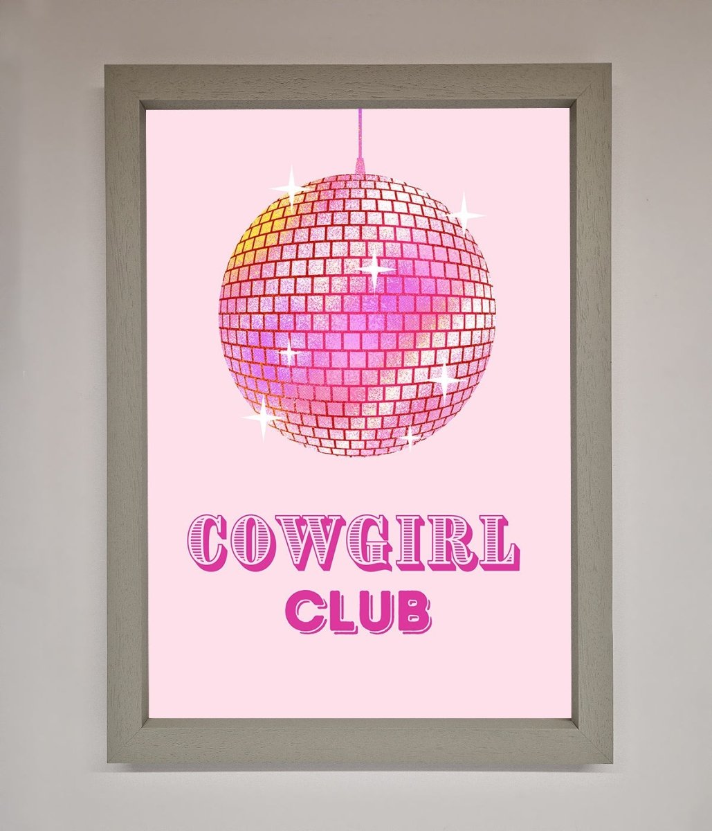 Cowgirl Club Disco Ball Framed Print-3
