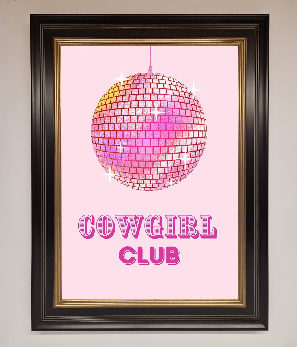 Cowgirl Club Disco Ball Framed Print-9