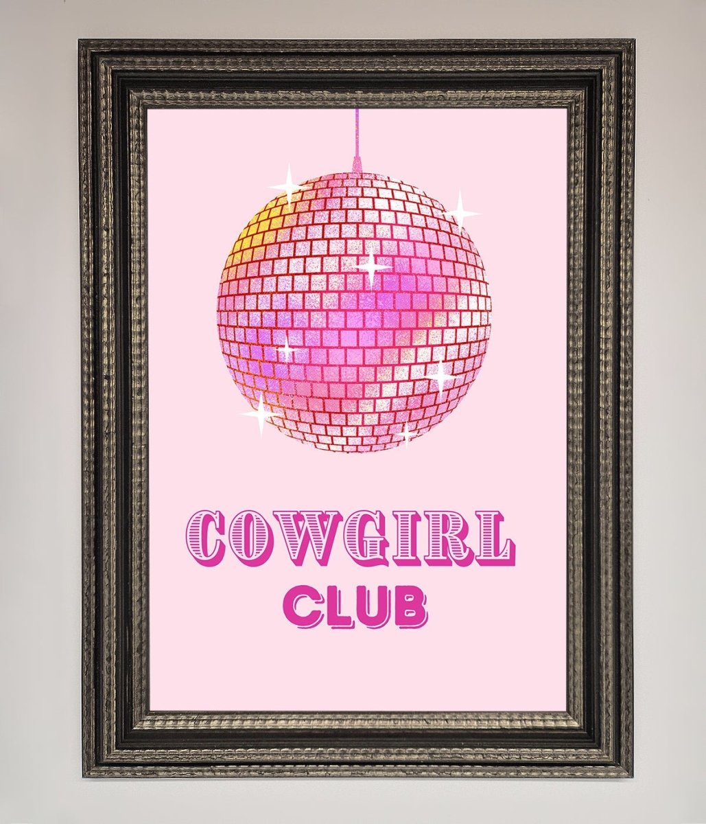 Cowgirl Club Disco Ball Framed Print-17