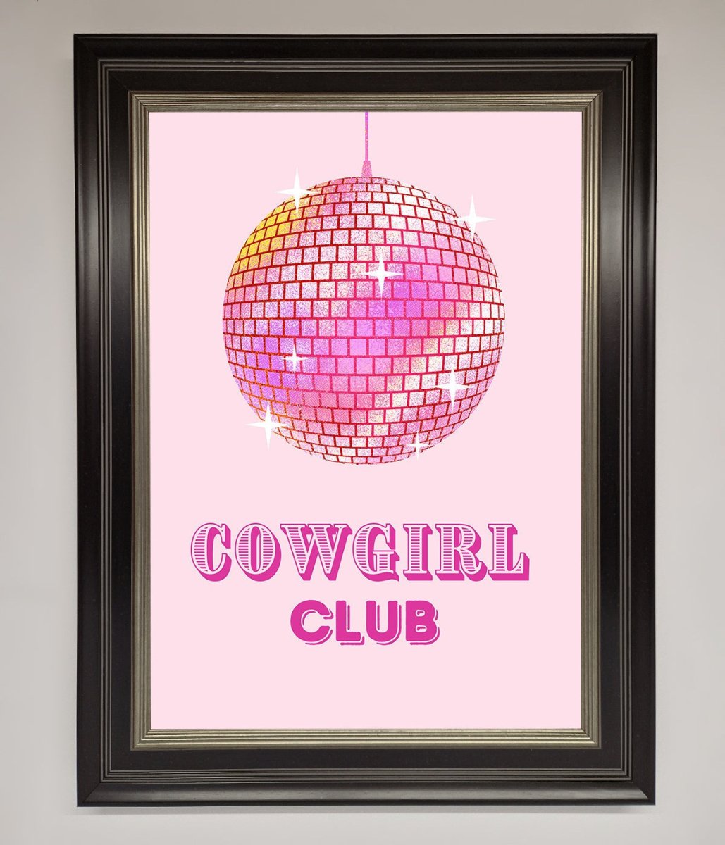 Cowgirl Club Disco Ball Framed Print-8
