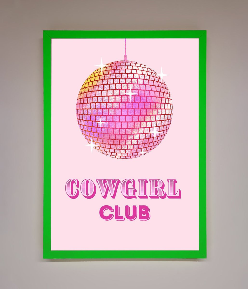Cowgirl Club Disco Ball Framed Print-12