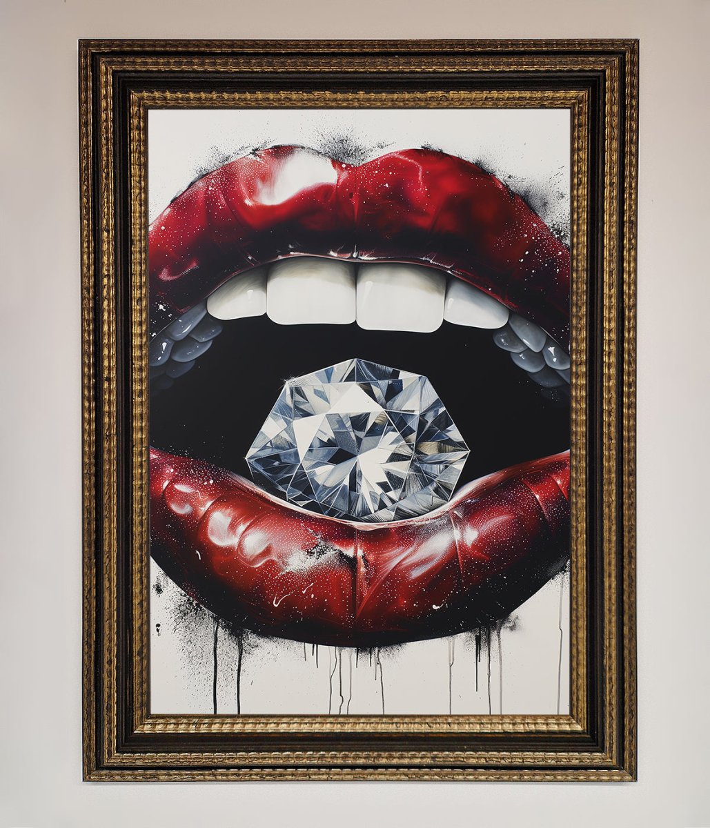 Diamond Lips Framed Poster-18