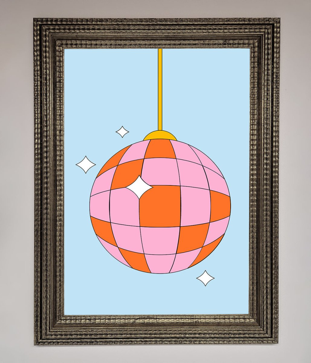Disco Ball Pink Framed Poster-10
